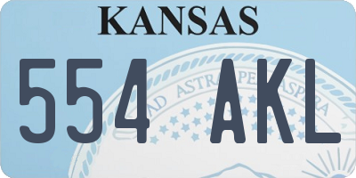 KS license plate 554AKL