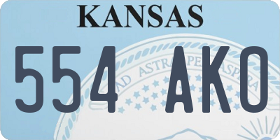 KS license plate 554AKO