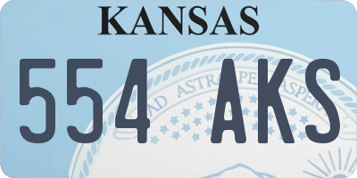 KS license plate 554AKS