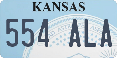 KS license plate 554ALA