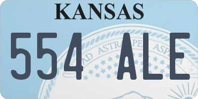 KS license plate 554ALE