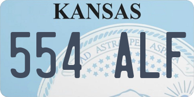 KS license plate 554ALF