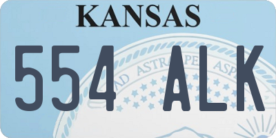KS license plate 554ALK