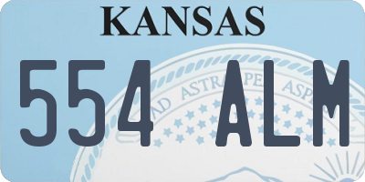 KS license plate 554ALM