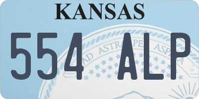 KS license plate 554ALP