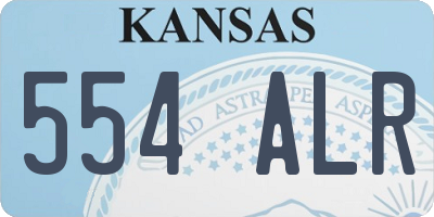 KS license plate 554ALR