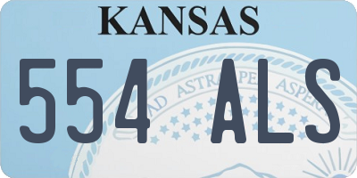 KS license plate 554ALS