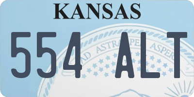 KS license plate 554ALT