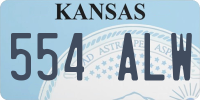 KS license plate 554ALW