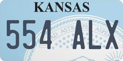 KS license plate 554ALX