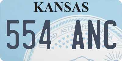 KS license plate 554ANC