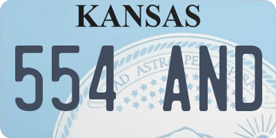 KS license plate 554AND