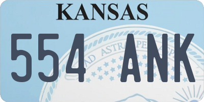 KS license plate 554ANK