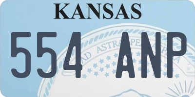 KS license plate 554ANP