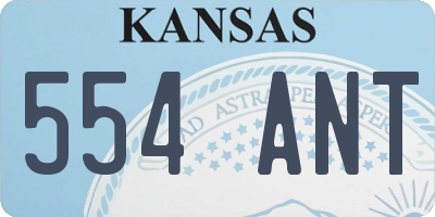 KS license plate 554ANT