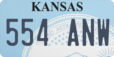 KS license plate 554ANW