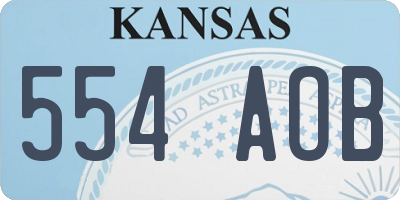 KS license plate 554AOB