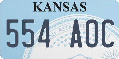KS license plate 554AOC