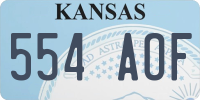 KS license plate 554AOF