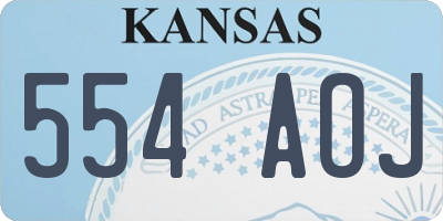 KS license plate 554AOJ