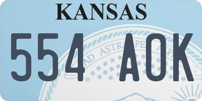 KS license plate 554AOK
