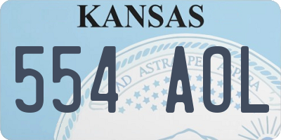 KS license plate 554AOL