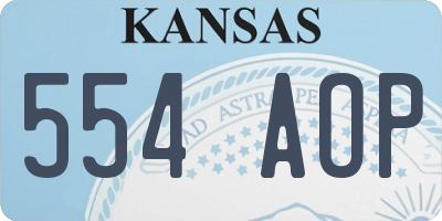 KS license plate 554AOP