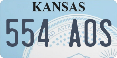 KS license plate 554AOS