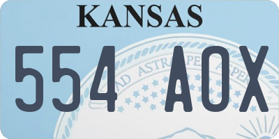 KS license plate 554AOX