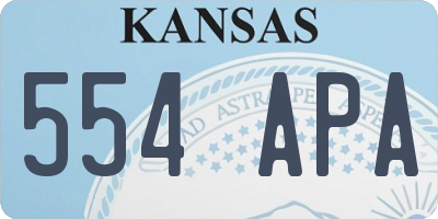 KS license plate 554APA