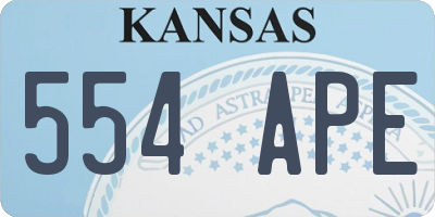 KS license plate 554APE