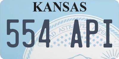 KS license plate 554API