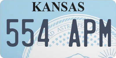 KS license plate 554APM