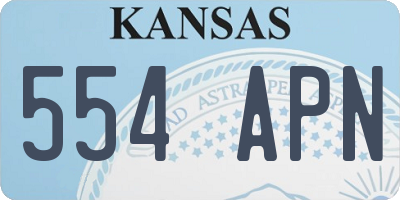 KS license plate 554APN