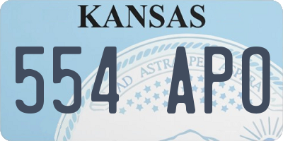 KS license plate 554APO
