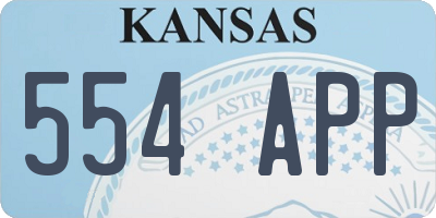 KS license plate 554APP