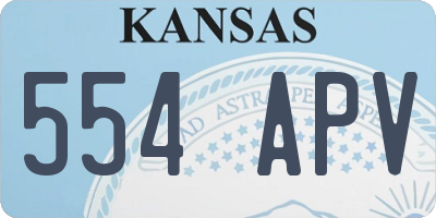 KS license plate 554APV