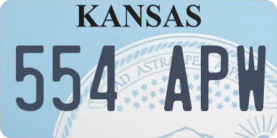 KS license plate 554APW