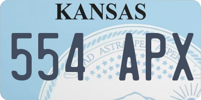 KS license plate 554APX