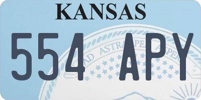 KS license plate 554APY
