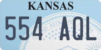KS license plate 554AQL