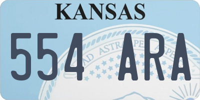 KS license plate 554ARA