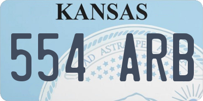 KS license plate 554ARB