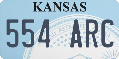 KS license plate 554ARC