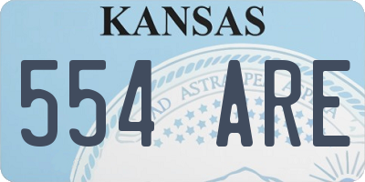 KS license plate 554ARE