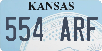 KS license plate 554ARF