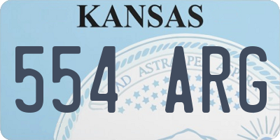 KS license plate 554ARG
