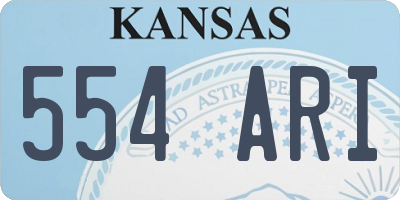 KS license plate 554ARI