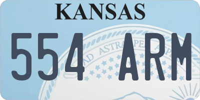 KS license plate 554ARM