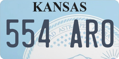 KS license plate 554ARO